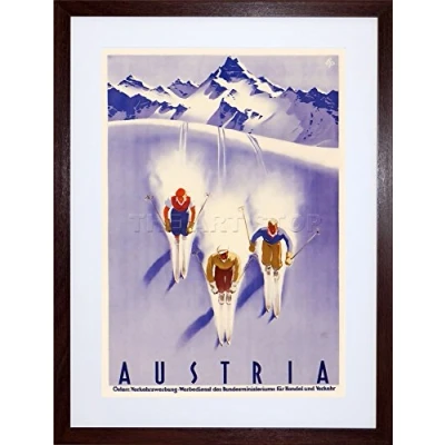 Image of Wee Blue Coo Travel Tourism Winter Sport Austria Ski Snow Alps Picture Framed Wall Art Print