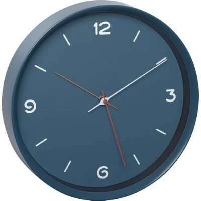 Image of TFA Dostmann Analogue Wall, 60.3056.06, Silent Sweep Movement, Quartz Clock, Glass Cover, Petrol Blue, Plastic, L 309 x B 50 H mm