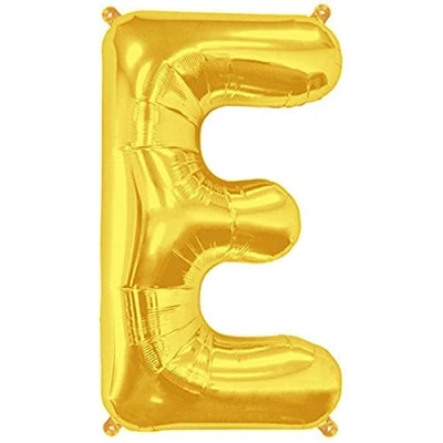 Image of 16&quot; Gold Letter E Foil Balloons Air Filled Self Inflating Birthday Anniversary Wedding Party Banner Decorations