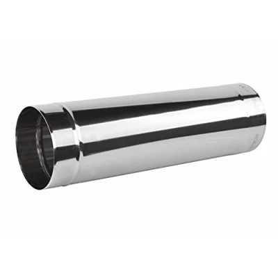 Image of Stainless Steel Stove Pipe 100mm / 4&quot; 33cm Chimney Flue Liner Ducting Tube