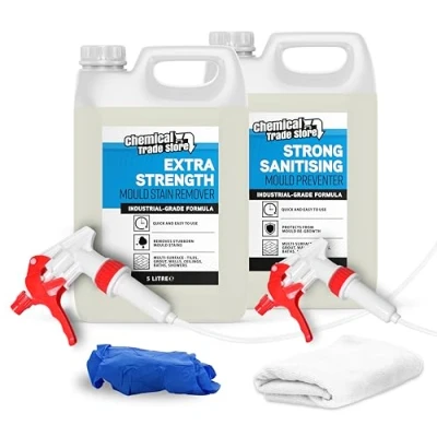 Image of Chemical Trade Store Mould Stain Remover and Prevention Kit Long Term Solution to &amp; Mildew, Dual Action Spray Keeps Mouldy Stains Away (2 x 5 Litre)
