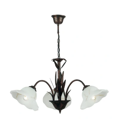Image of BYRON 3 Light Multi Arm Pendant Ceiling Rust 64x50cm