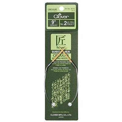 Image of Clover Takumi Bamboo Circular Knitting Needles 9&quot; Size 2/2.75mm