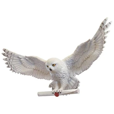 Image of The Noble Collection Harry Potter Hedwig Owl Post Wall Décor 14in (35cm) Hand Painted Sculpture Film Set Movie Props Wand Gifts for Family, Friends &amp; Fans