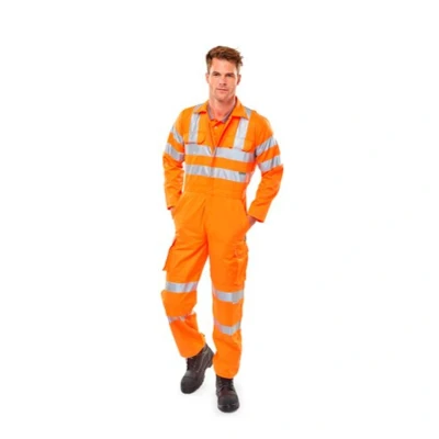 Image of Beeswift Railspec Coveralls With Reflective Tape Size 54 Tall Orange