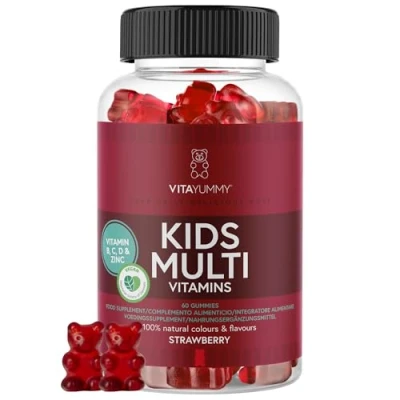 Image of VITAYUMMY Kids Multivitamin Gummies 3 12 Chewable Kid Vitamin Gummy Bear With Strawberry Flavor A C D E B6 B12 &amp; more Vegan Vitamins Multivitamins for Childrens 1 Month