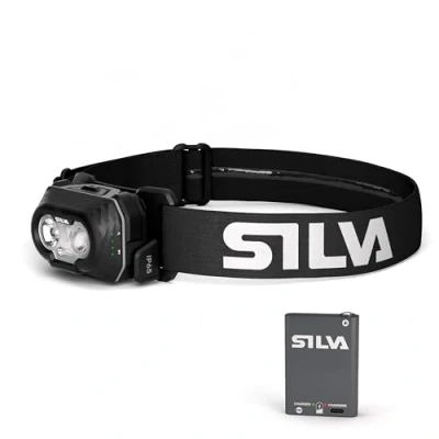 Image of Silva Head Torch Battery Powered Rechargeable USB C Discover Hybrid 500 Lumen Lamp 3 Brightness Levels White, Red &amp; Orange LEDs Indicator Outdoor Running