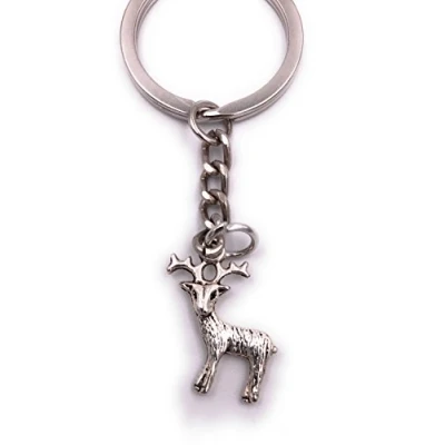 Image of H Customs deer keyring pendant silver metal