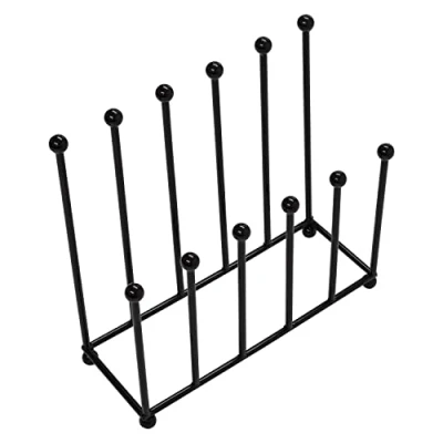 Image of Woodside Morston Steel Wellington Boot Rack/Walking Storage Stand, Indoor &amp; Outdoor, Holds 6 Pairs of Wellies