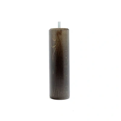 Image of La Fabrique de Pieds Set of 4 Wooden Bed Legs, Cylinder, Wood, Teinte Wengé, 20 x 6 cm