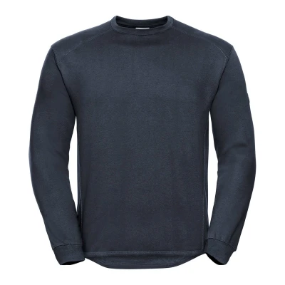 Image of Russell Athletic Mens Spotshield Heavy Duty Crew Neck Sweatshirt (French Navy) Size Medium