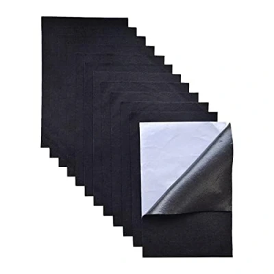 Image of Jtnohx Self Adhesive Felt Sheets, 12 Pieces Sticky Drawer Liner, 20x30cm Sheets with Adhesive, for Crafts (Black)