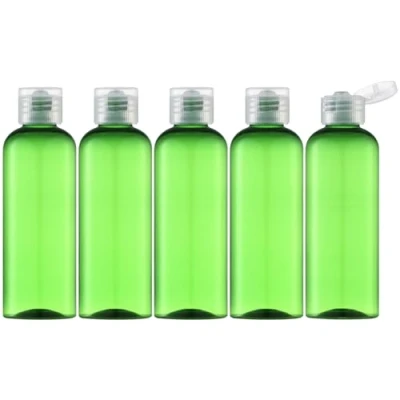 Image of Toureal 100 ml Travel Bottle Set with Flip Cap (5 Pieces) Empty Dispenser Plastic Set, Filling Bottles for Cosmetics Funnel (Light Green)