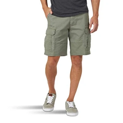 Image of Wrangler Authentics Men&#039;s Big &amp; Tall Classic Relaxed Fit Stretch Cargo Short, Dusty Olive, 52