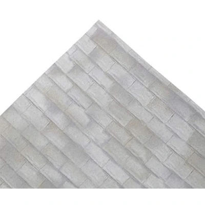 Image of Melody Jane Dolls House Aged Country Grey Roof Tile Sheet Miniature Print Exterior Wallpaper