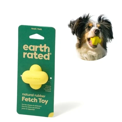 Image of Earth Rated Dog Ball, Interactive Fetch Toy for Small, Medium, and Large Breeds, Comes in Multiple Sizes, Made with Natural Rubber, Perfect Indoor Outdoor Use, Yellow