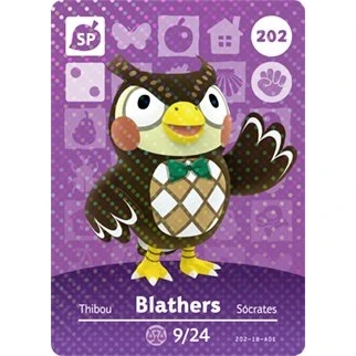 Image of Blathers Nintendo Animal Crossing Happy Home Designer Amiibo Card 202