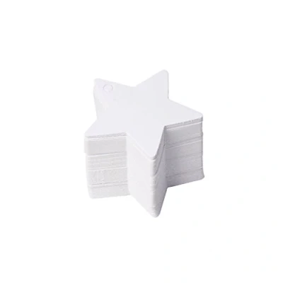Image of HLLR 100Pcs Star Shape Blank Kraft Paper Card Hang Tag Label Christmas Wedding Crafts
