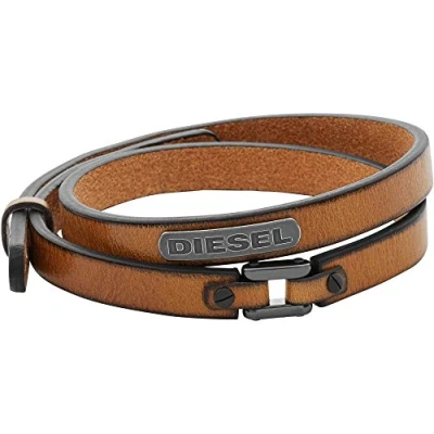 Image of Diesel Bracelet for Men , 18 cm 19.5 brown Leather Bracelet, DX0984040