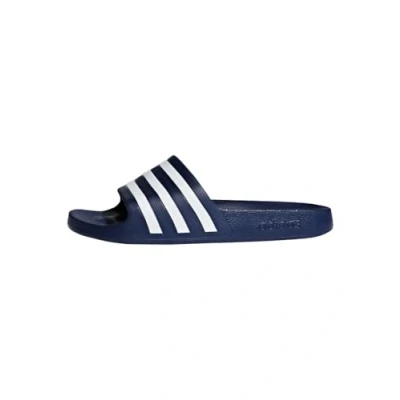 Image of adidas Unisex Adilette Aqua Slides, Dark Blue/Cloud White/Dark Blue, 9 UK