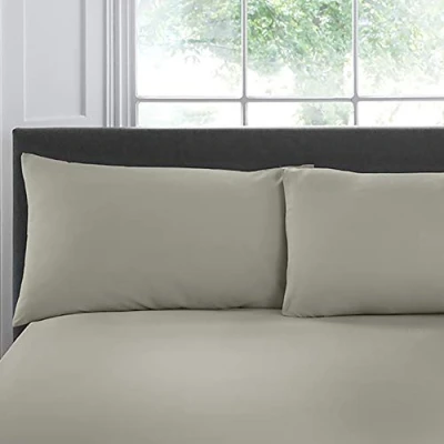Image of Appletree Pair of Housewife Pillowcases, 100% Cotton Silver, 76 x 48cm