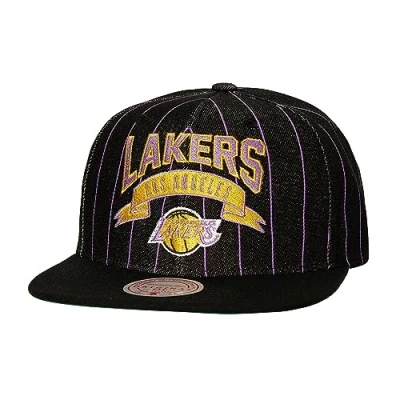 Image of Mitchell &amp; Ness NBA Dem Stripes Snapback Cap Los Angeles Lakers black, One Size