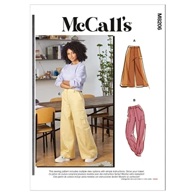 Image of McCalls Sewing Pattern M8206A5 A5 (6 8 10 12 14) Misses&#039; Pants, Multi Colour