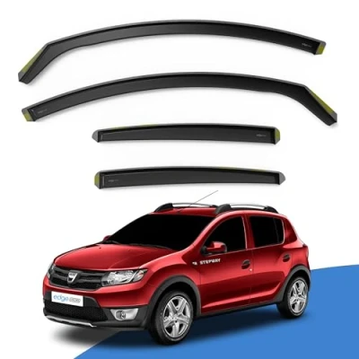 Image of Edgevisors Wind Deflectors Set Fits: DACIA Sandero Stepway MK2 2013 2020 5 Door Hatchback 4pc