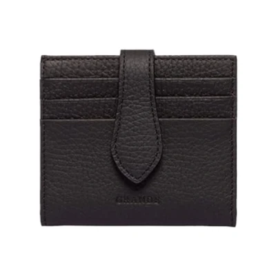 Image of grande 3803 Genuine Leather Card Holder for Women and Men Slim Minimalist Case Small Snap Wallet (Black)