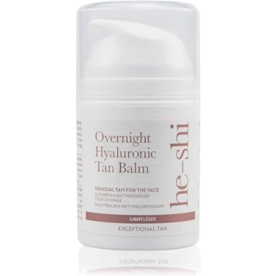 Image of He Shi Gradual Face Tan Overnight Hyaluronic Balm Anti Ageing Tanning Moisturiser Hydrating &amp; Firming Evening Skincare with Lavender for Natural Radient Skin, Vegan Cruelty Free