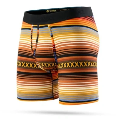 Image of Stance Curren Boxer Briefs Mens Brown Striped Patterned Underwear Shorts XL
