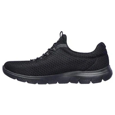 Image of Skechers WIDE FIT Summits Trainers, Women&#039;s, Size: 6.5, Black