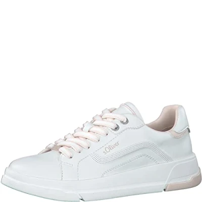 Image of s.Oliver Women&#039;s 5 23626 30 Sneaker, WHT/Soft Rose, 6.5 UK