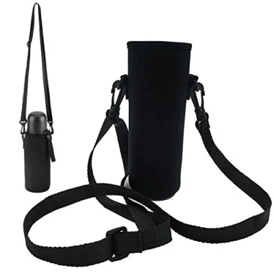 Image of WsKingWA Water Bottle Sleeve Neoprene Carrier Cover Bag with Shoulder Strap for Outdoor Hiking Travel Drink Carrying（750ml）