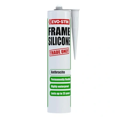 Image of EVO STIK Frame Silicone Sealant Anthracite, Ideal for Door and Window Frames, Highly Waterproof, Permanently Flexible, Lasts up to 25 Years, 290ml