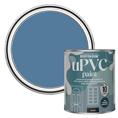 Image of Rust Oleum Blue uPVC Door and Window Paint In Gloss Finish Silk 750ml