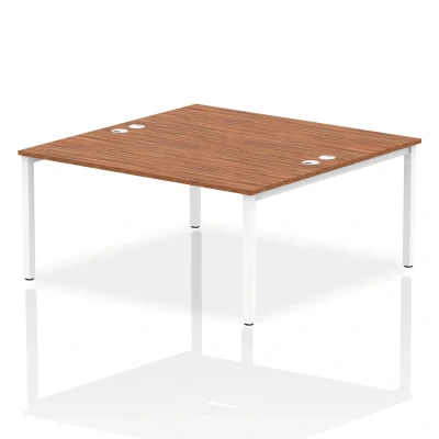Image of Impulse Bench B2B 2 Person 1600 White Frame Office Desk Walnut