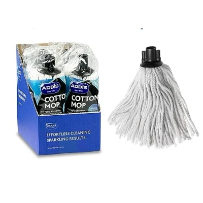 Image of Addis Cotton Mop Replacement Refill Heads, Screw fit &amp; from Recycled Material, Bulk 12 head Pack