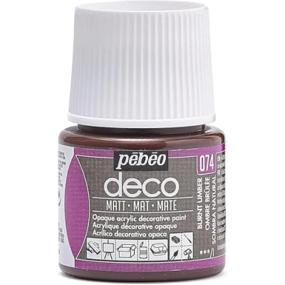 Image of Pebeo Deco Acrylic Matt Paint 45 Milliliter Bottle Raw Umber