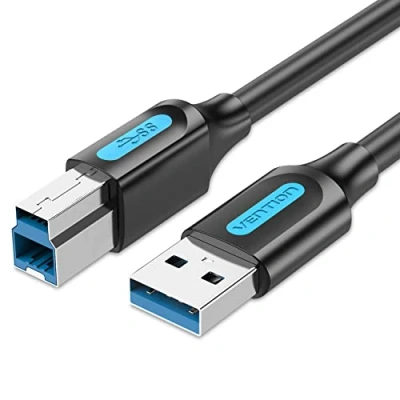 Image of VENTION Printer Cable 2m USB 3.0 Type A Male to B Lead Scanner Cord Compatible with HP/Epson/Dell/Canon/Lexmark/Xerox/Brother/Samsung etc.