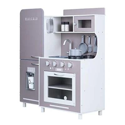Image of Teamson Kids Mayfair Wooden Play Kitchen &amp; 11 Accessories Grey TD 13302C