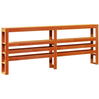 Image of vidaXL Headboard with Shelves Bed Wax Brown 180 cm Solid Pinewood Space Saving &amp; Sturdy
