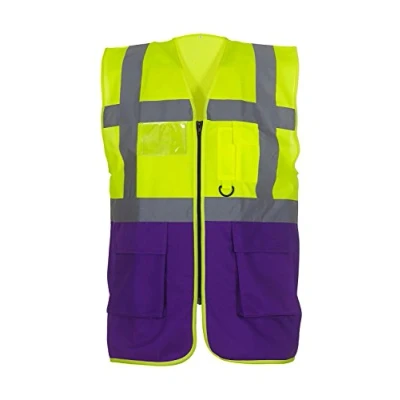 Image of Hi Vis Safety Vest Colour: Yellow/Purple Size: XL