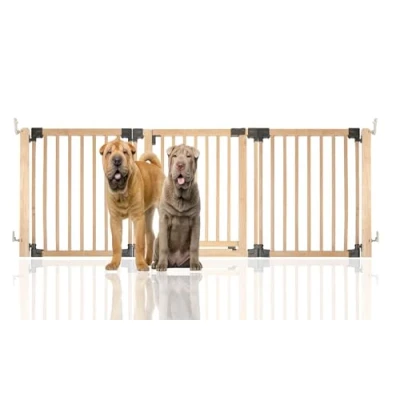 Image of Bettacare Wooden Multi Panel Flexible Pet Barrier, Natural Wood, up to 216cm Wide, Dog Barrier for Pets Dogs and Puppy, Puppy suitable Indoor Use, Easy Installation