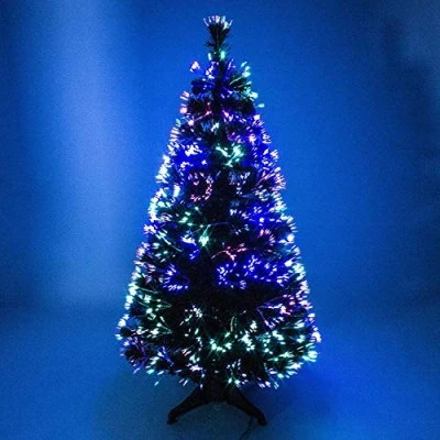 Image of The Christmas Centre 5ft Green Fibre Optic Xmas Tree with Multi LED Source 150cm (5ft)