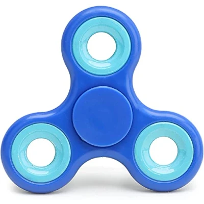 Image of Toyland® Fidget Hand Spinner Stress and Anxiety Relief Assorted Colours (Dark Blue &amp; Light Rings)