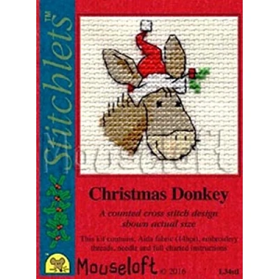 Image of Mouseloft Stitchlet Christmas Cross Stitch Kit &quot;Christmas Donkey&quot;