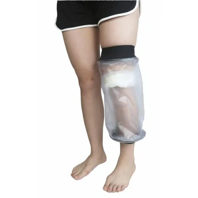 Image of HKF HO KI Waterproof Knee Cast Cover for Shower,Bath Reusable Protector Keep and Bandage Dry. Adult 40cm