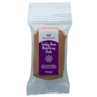 Image of Culpitt Modelling Paste, Teddy Bear Brown, Sugarpaste, Gumpaste For Cake Decorating, Flowers, Animals, Figures, Models Sets Hard, 100g