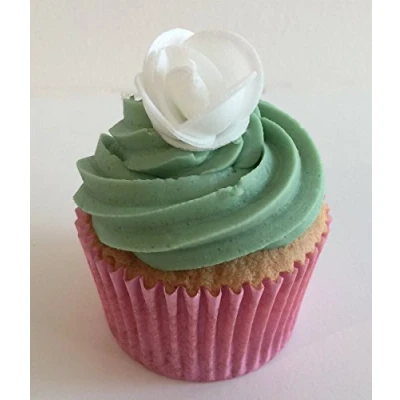 Image of 12 White Roses Beautiful Edible 3D Wafer Cake Decorations